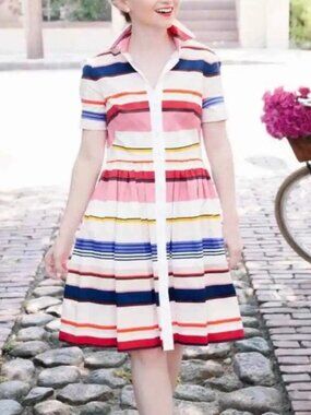 Kate Spade NWT Spice Things Up Berber Stripe Shirtdress size 16